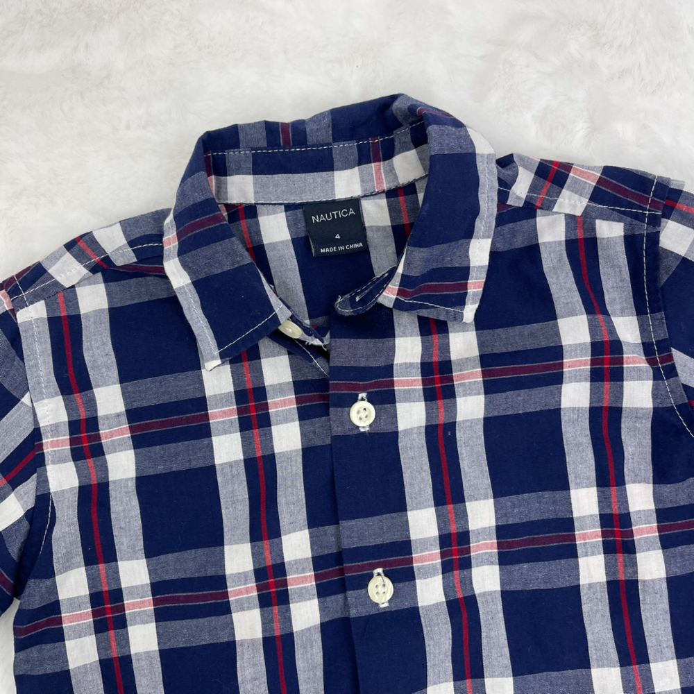 Náutica Toddler Button Down Shirt Navy Blue Size 4T